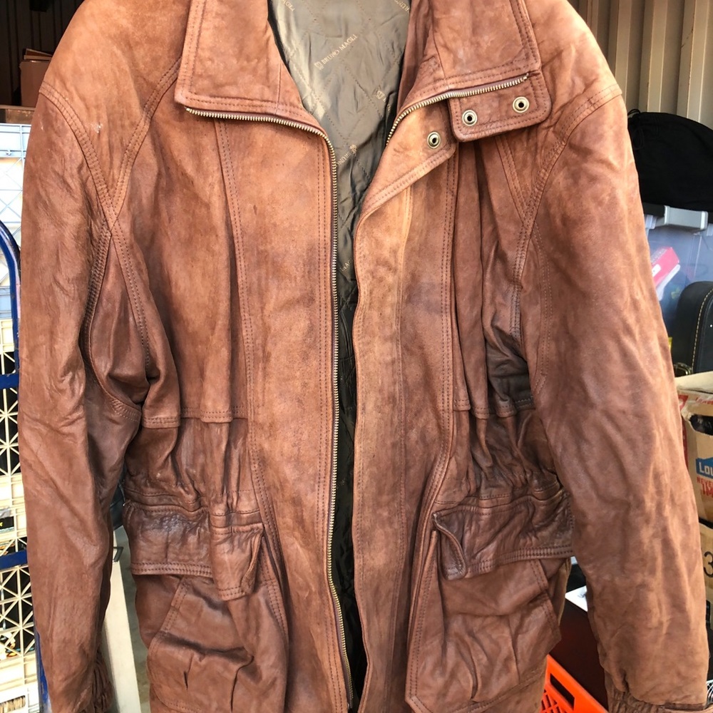 Bruno Magli Men’s 3/4 Leather Coat
